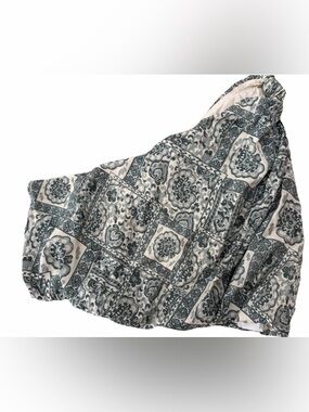 Abercrombie & Fitch One Shoulder Top Size Large Crinkle Textured Boho Print NWT